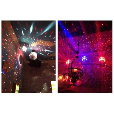 Rotating Mirror Ball Motor Hanging Sound Control 18 Led