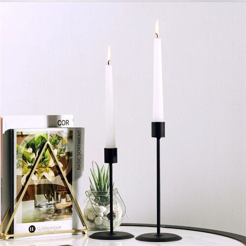 2Pcs Candle Holders Modern Metal Candlestick Wedding Candle