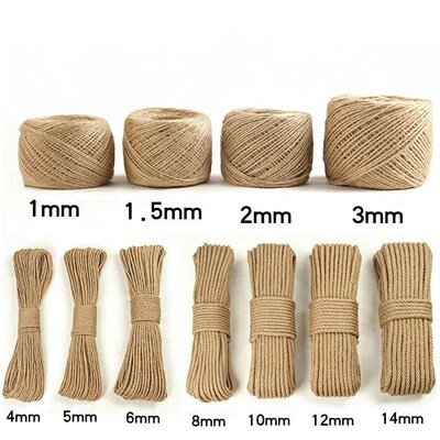 1mm-12mm Natural Jute Burlap Rope Cord String For Weddings B