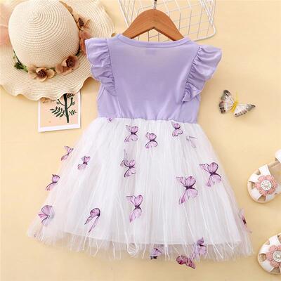 1-5Years Kids Girl Princess Dress Beautiful Butterfly Ruffle