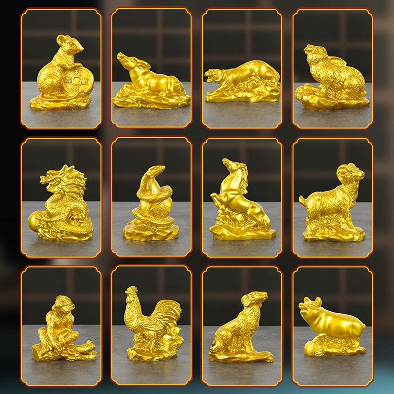 十二生肖摆件全鼠牛虎兔龙蛇马羊猴鸡狗猪树脂家居工艺品生肖,家居饰品,装饰摆件,淘宝优惠券,粉丝福利购,淘宝优惠卷