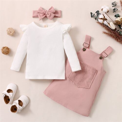 Kids Girls Clothes Set Fall Baby Girl Long Sleeve Solid Pull