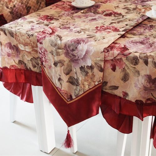 一朵 欧式布艺方形台布圆桌布欧式餐椅垫经典茶几餐桌布椅子