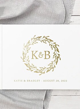 Personalised Wedding White Guest Book Custom Elegant Mr and