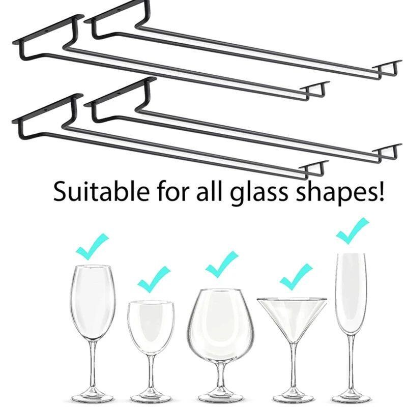 Large Stemware Wine Glass Hanger Rack Under Cabinet Kitchen图片
