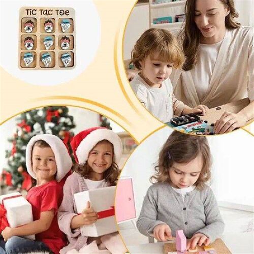 Wooden Family Games Family Game Tic-Tac-Toe Fun Classic