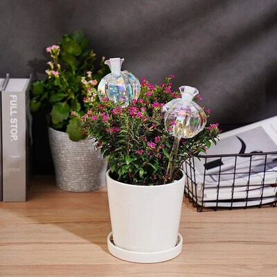 Glass Automatic Plant Watering Bulbs Shape Flower Plant Wate