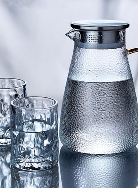 heat-resistin Glass Jug with Lid Ice Tea Water wine cup set