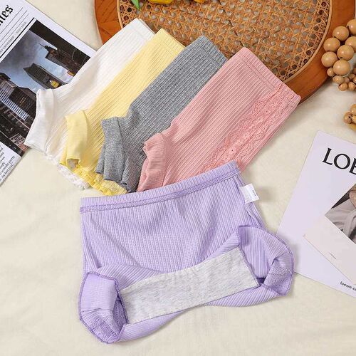 Spring and summer girls side lace anti-light safety pants l