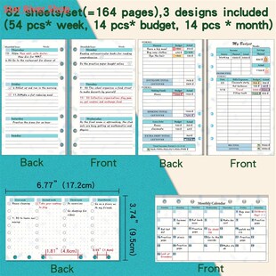 6 hole Loose-leaf Weekly Notes Planner Refill Diary Journal