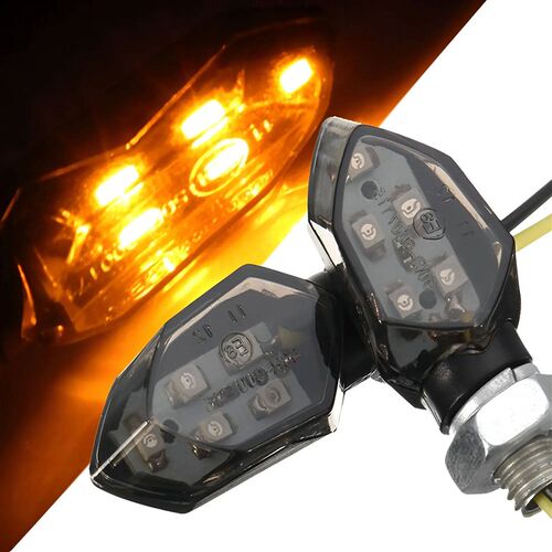 2Pcs Motorcycle Turn Signal Light Smoke Lens Indicator Light
