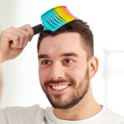 2pcs Barber Hairdressing Styling Wet Dry Boar Bristle Hair B