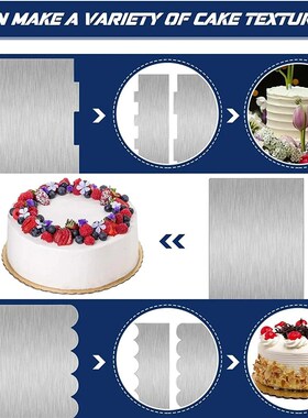 1pcs Stainless Steel Cake Scraper Double Sided Patterned Edg