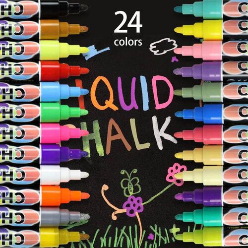 Liquid Chalk Marker Pens Erasable Multi Colored LED Writing