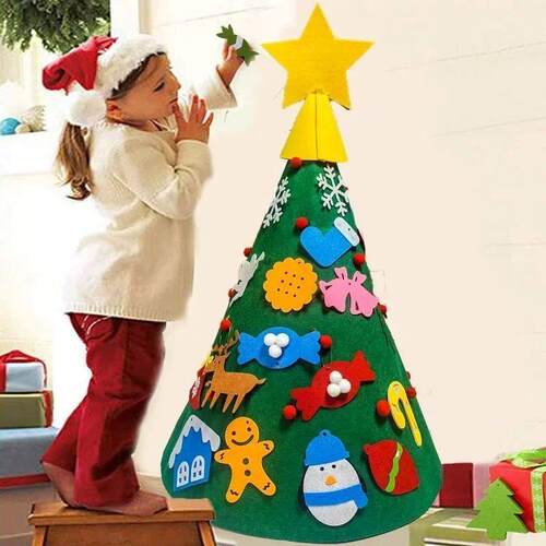 3D Kid DIY Felt  Merry Christmas Decoration for Home Navidad