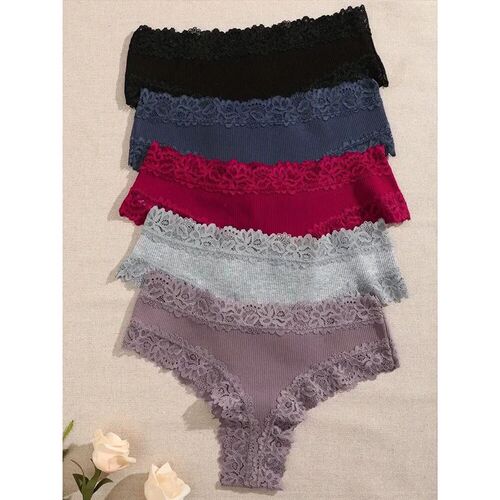 3Pcs/set Women Cotton Panties Floral Lace Intimate Underwear