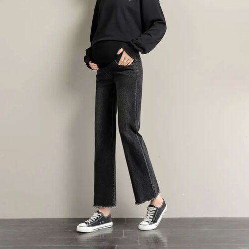 Pregnancy Abdominal Pants Boyfriend Wide Jeans Maternity Pan