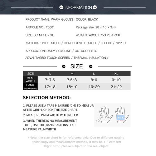 Autumn Winter Motorbike Gloves Men Women Windproof Anti-slip