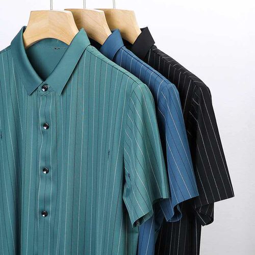 Summer New Business Short-sleeved Shirt Mens Middle-aged St