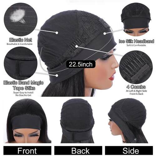 Headband Wigs Body Wave Brazilian Human Hair Wig with Headba
