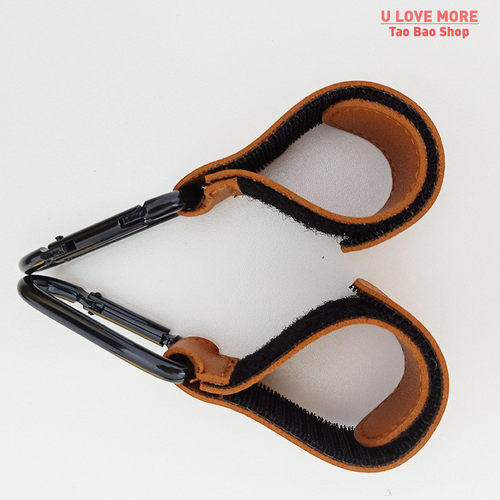 1/2pcs PU Leather Baby Bag Stroller Hook Pram Rotate 360 Deg