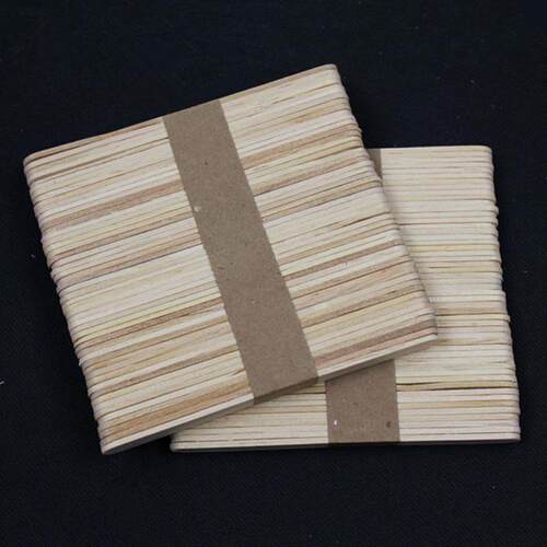 50Pcs DIY Wooden Stick Popsicle Ice Cream Sticks Colorful Ha