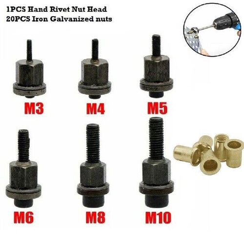 21PCS Rivet Nut Set for Hand Rivet Tool with For
