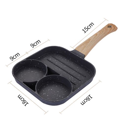 Cooking Pot Egg Fry Pan 麦饭石不粘锅四孔煎蛋平底锅早餐汉堡