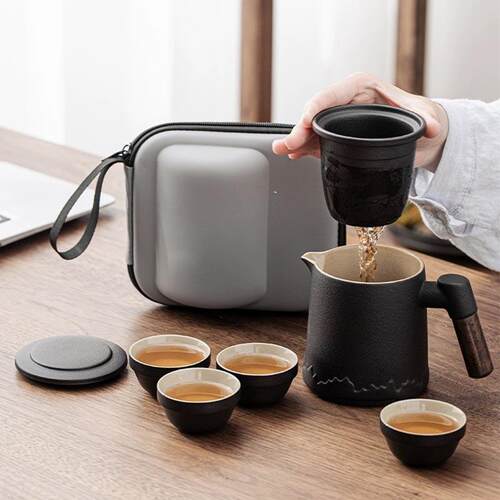 Portable outdoor travel tea set quick cup kung fu tea set ca