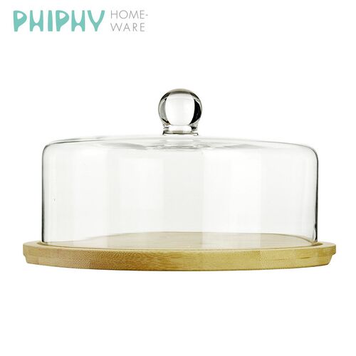 Cake Plate Server Platter with Glass Dome  Cake Stand