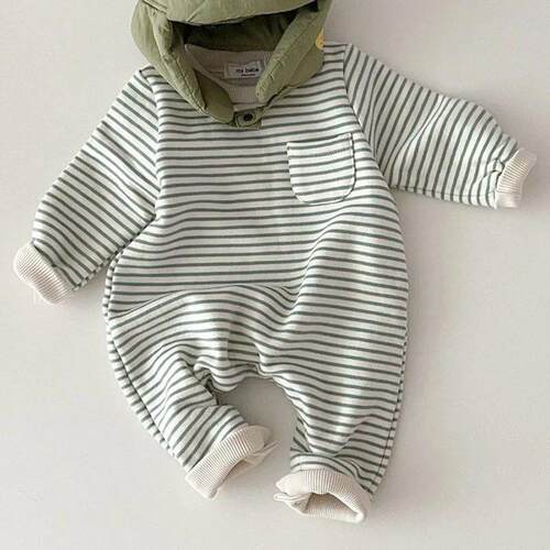 2026 Spring  Baby Striped Romper Boys Girls Simple Striped C