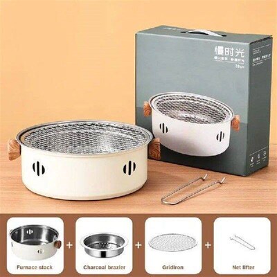 Tabletop Charcoal Grill Non-stick Barbecue Grills with Net