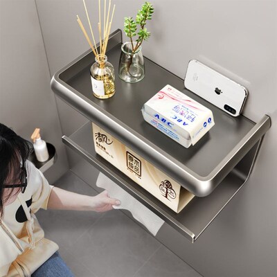 Toilet Tissue Paper Holder Shelf Bathroom kitchen Towel Roll