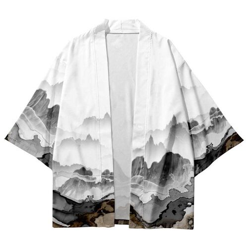 -New tend fashion casual 3D landscape painting mens three-q