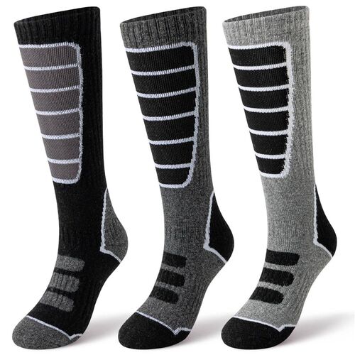 3 Pairs of Merino Wool Ski Socks for Women and Men, Warm Win