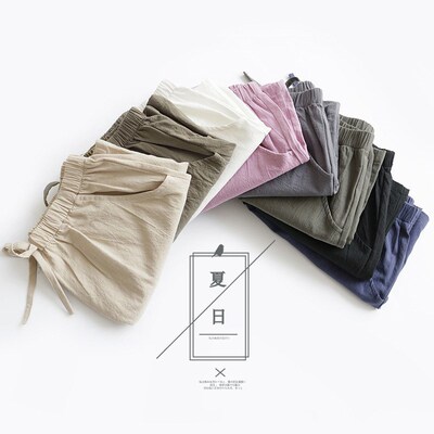 Short Pants Summer Cotton Linen Women Shorts New Fashion Fem