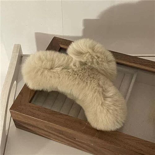 Autumn and Winter Plush Real Rex Rabbit Hair Clip Womens Ha
