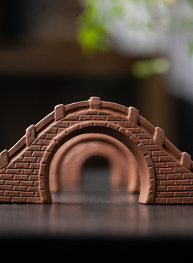 中式陶瓷小桥拱桥古桥模型假山流水微景观盆景装饰品鱼缸造景摆件