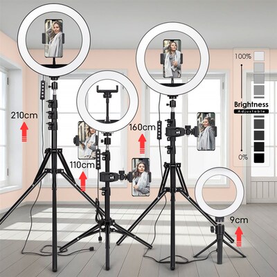 Tripod With LED Ring Light For Phone Tripod Camera Stand Sel