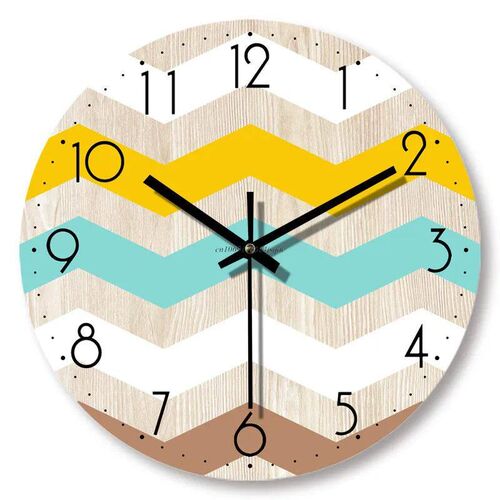 Vintage Wood Grain Simple Wall Clocks Silent Creative Living