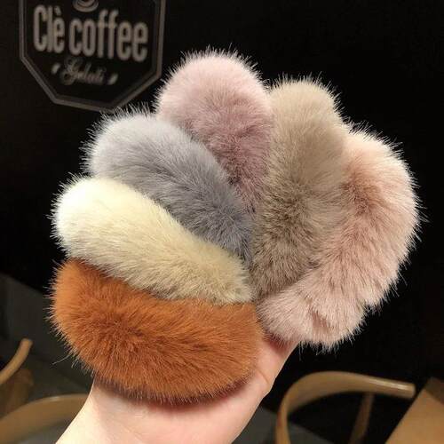 Imitated Fur Candy Colored Fluffy Warm Autumn Winter Elastic