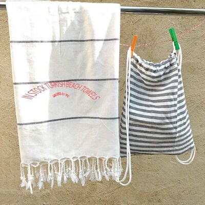 180*100沙滩毯Turkish Beach Towel with Bag Quick Dry Stripes