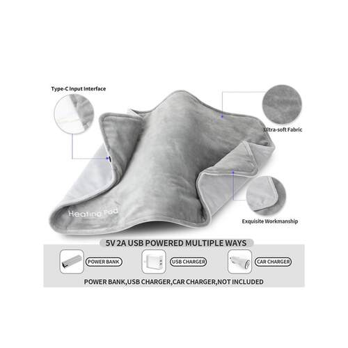 USB 5V Electric Heating Pad for Cramps & Back Pain Relief,He