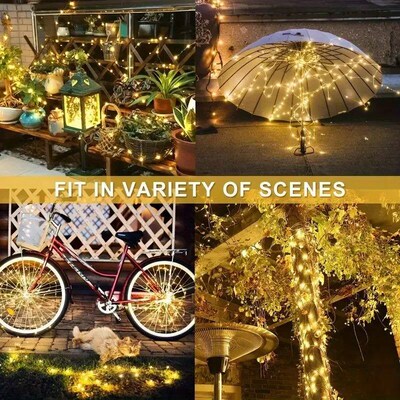 Led Solar Fairy String Lights 8 Modes Christmas Led Light Ou