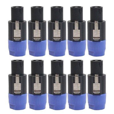 10pcs Speaker Audio Cable Plug Adapter 4-Pole 4Pin NL4FC