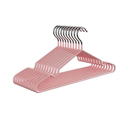 A set of 10 non-slip, mark-free clothes hangers designed for