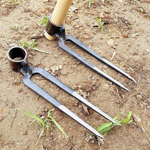 二齿镐头二齿锄头耙子道轨全钢刨土开荒松土农用山地两齿二齿钩子