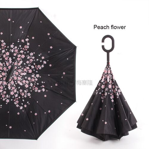 Windproof Reverse Folding mbrella Man Wo Sun Rain Car Invert