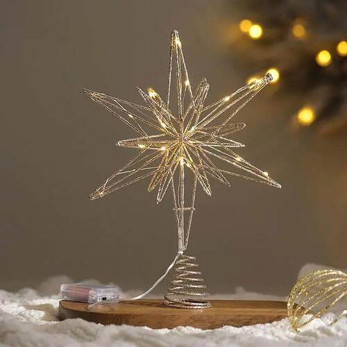 Christmas Tree Toppers Star LED Light Lamps Home Christmas D