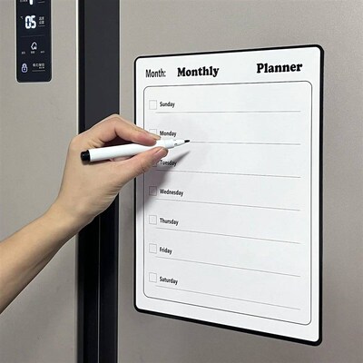 Magnetic Refrigerator Dry Erase Calendar Monthly Planner Whi